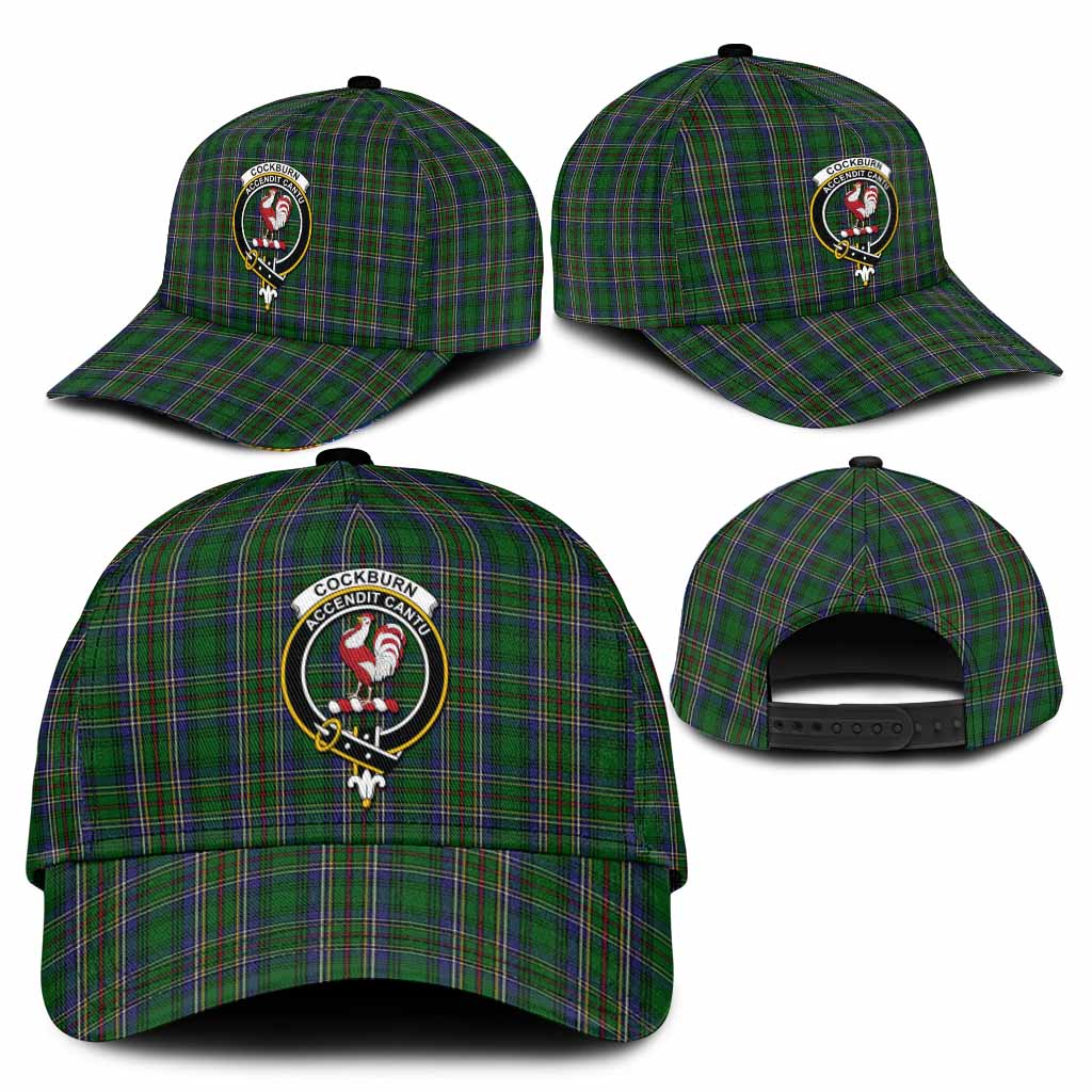 Cockburn Tartan Classic Cap with Family Crest