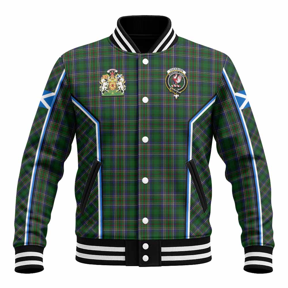 Cockburn Tartan Crest Baseball Jacket Scotland Coat of Arm Flag Style - Tartan Vibes Clothing