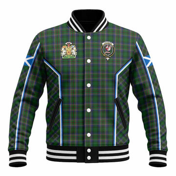 Cockburn Tartan Crest Baseball Jacket Scotland Coat of Arm Flag Style