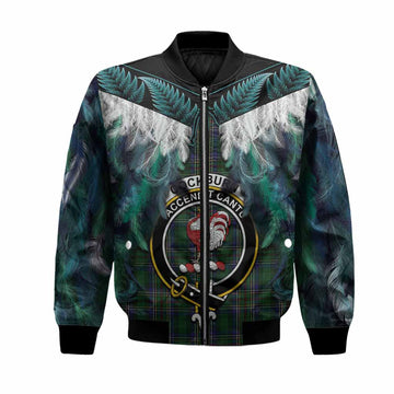 Cockburn Tartan Crest Bomber Jacket New Zealand Maori Korowai Cloak