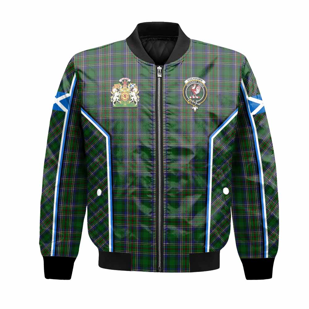 Cockburn Tartan Crest Bomber Jacket Scotland Coat of Arm Flag Style - Tartan Vibes Clothing