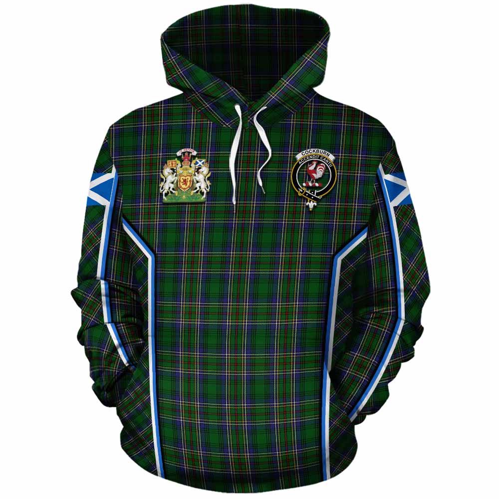 Cockburn Tartan Crest Cotton Hoodie Scotland Coat of Arm Flag Style - Tartan Vibes Clothing