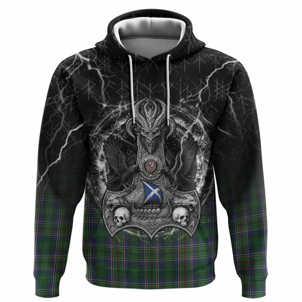 Cockburn Tartan Crest Hoodie Celtic Odin's Raven Legacy