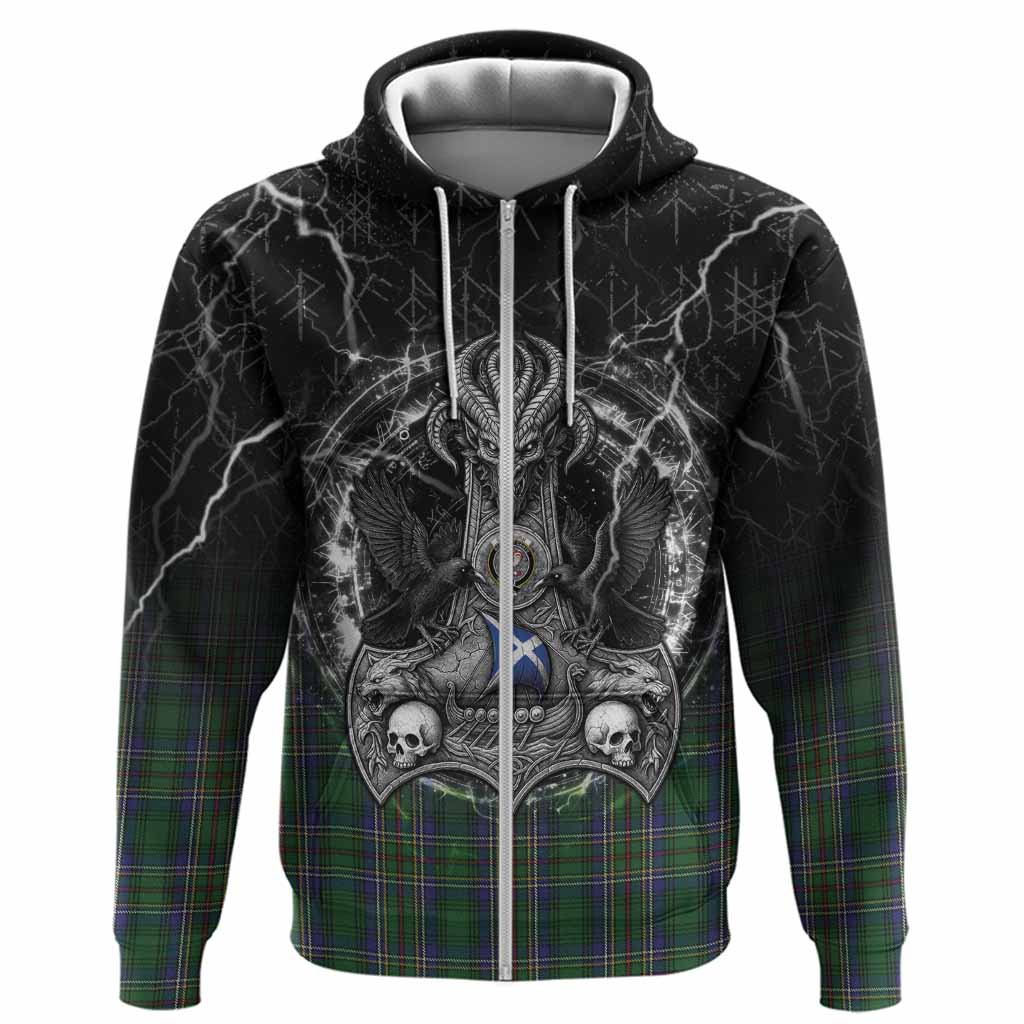 Cockburn Tartan Crest Hoodie Celtic Odin's Raven Legacy
