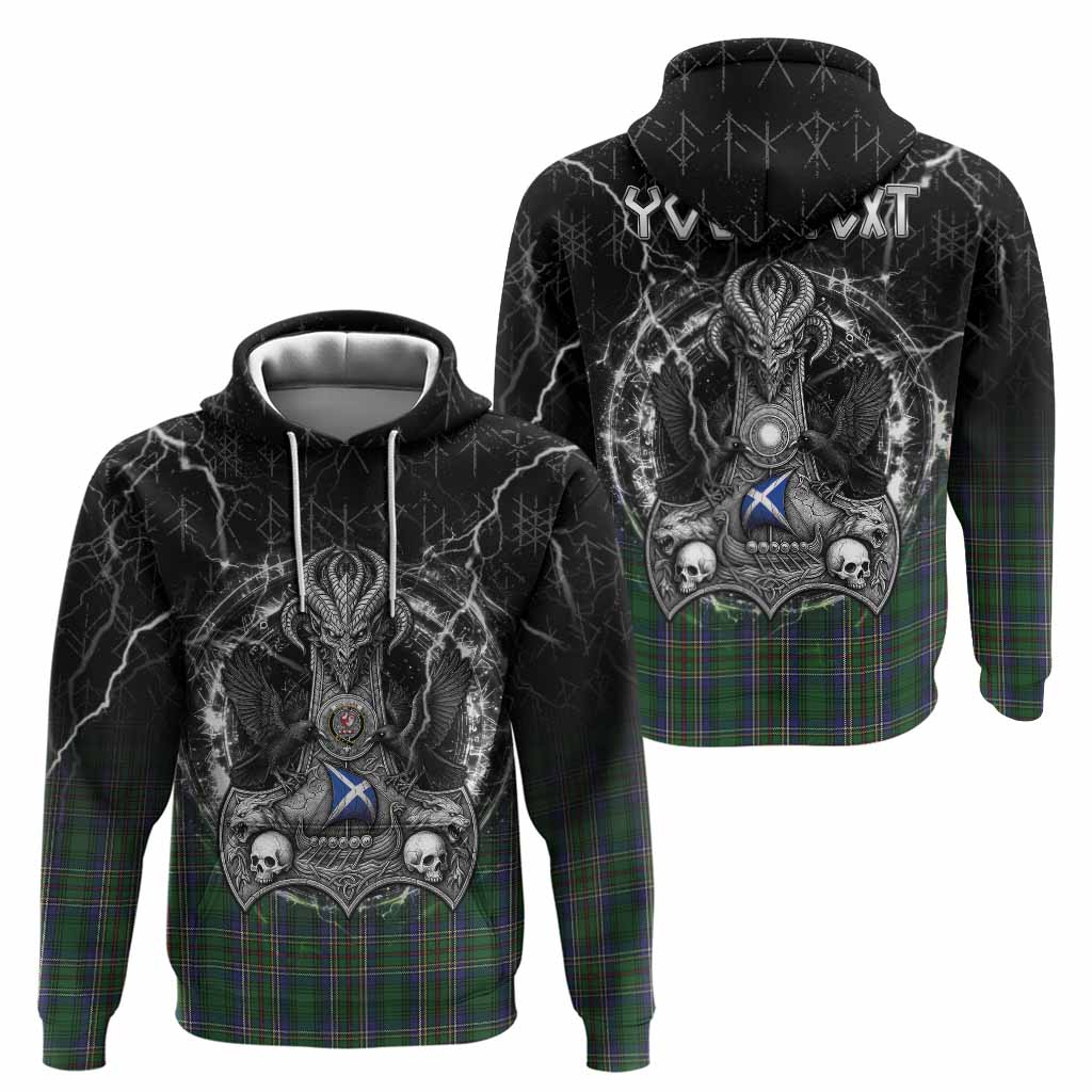 Cockburn Tartan Crest Hoodie Celtic Odin's Raven Legacy