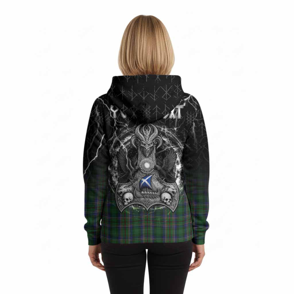 Cockburn Tartan Crest Hoodie Celtic Odin's Raven Legacy