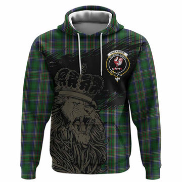 Cockburn Tartan Crest Hoodie Crowned Lion Heritage Style
