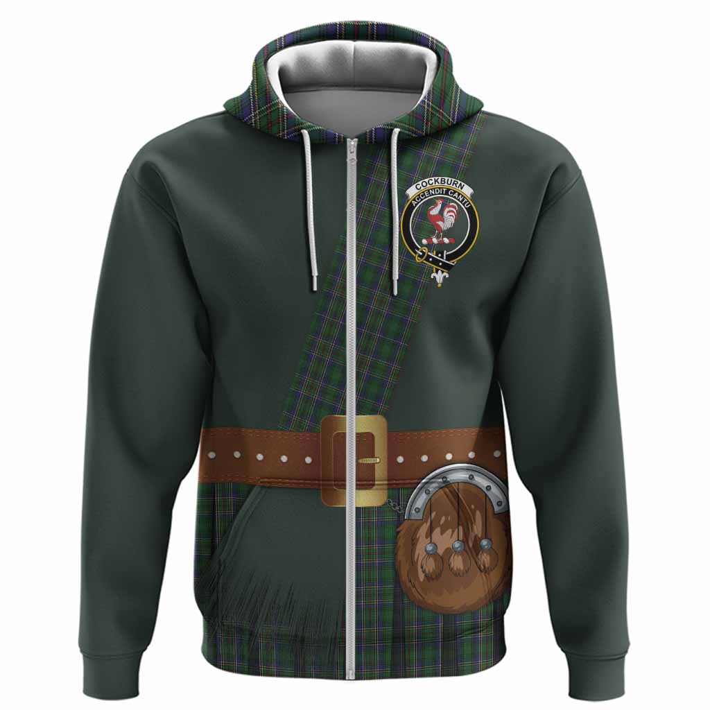 Cockburn Tartan Crest Hoodie Kilt Costume Style