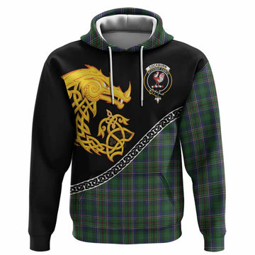 Cockburn Tartan Crest Hoodie Legendary Dragon Knot Half Style
