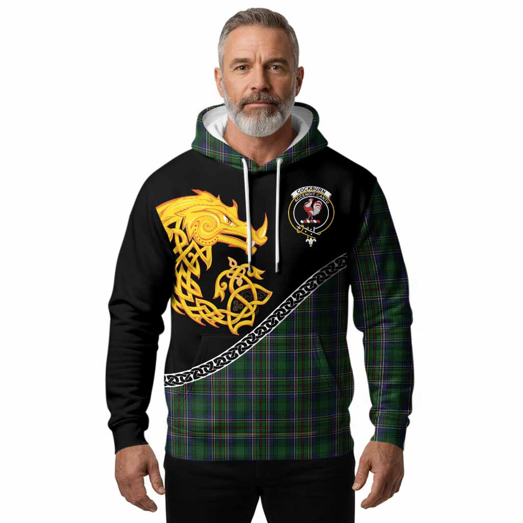 Cockburn Tartan Crest Hoodie Legendary Dragon Knot Half Style