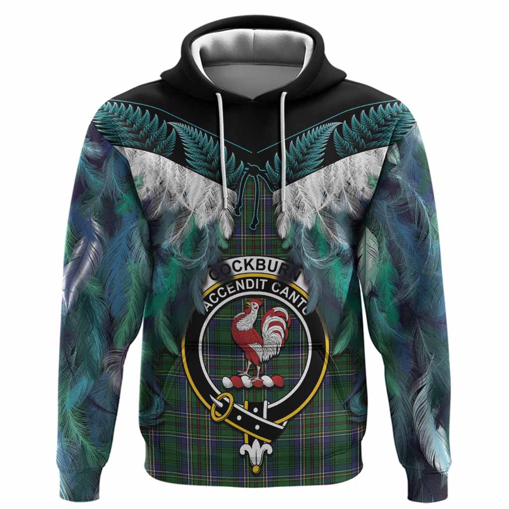 Cockburn Tartan Crest Hoodie New Zealand Maori Korowai Cloak