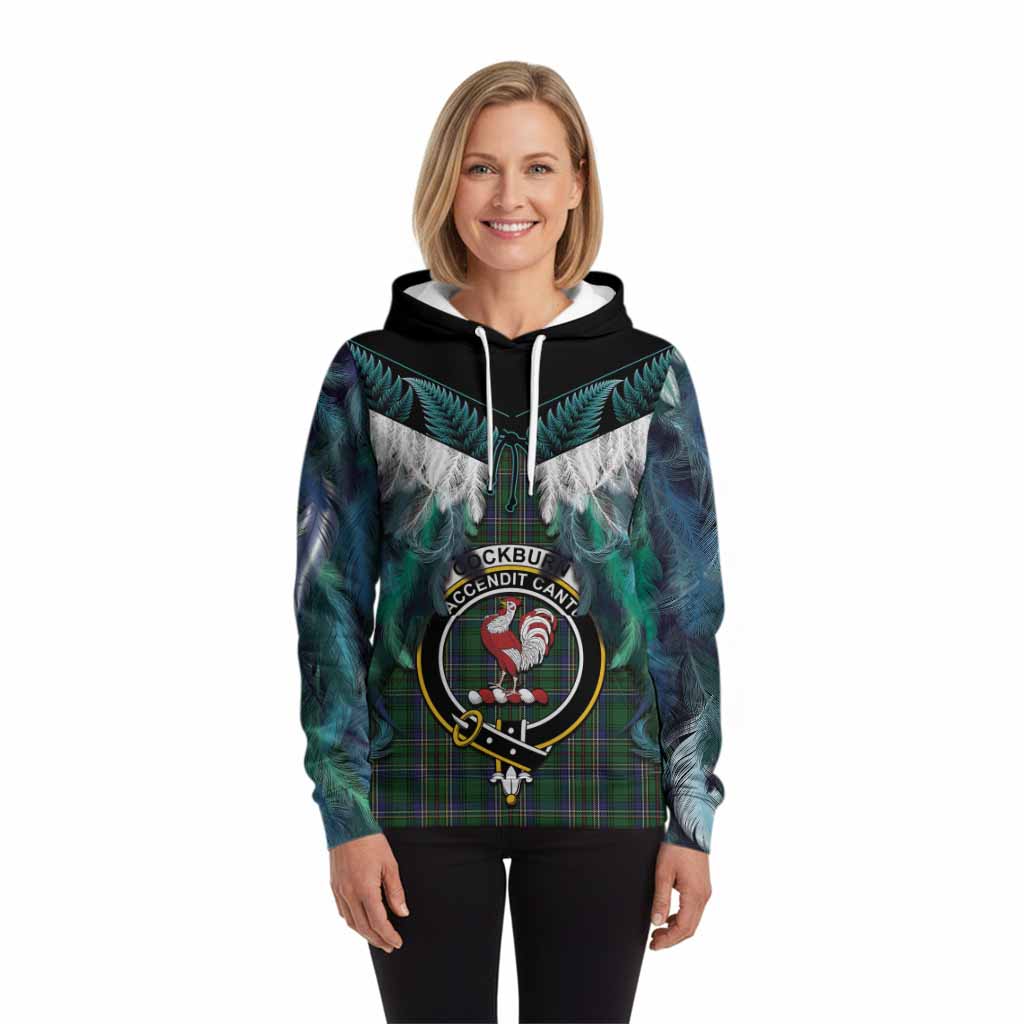 Cockburn Tartan Crest Hoodie New Zealand Maori Korowai Cloak