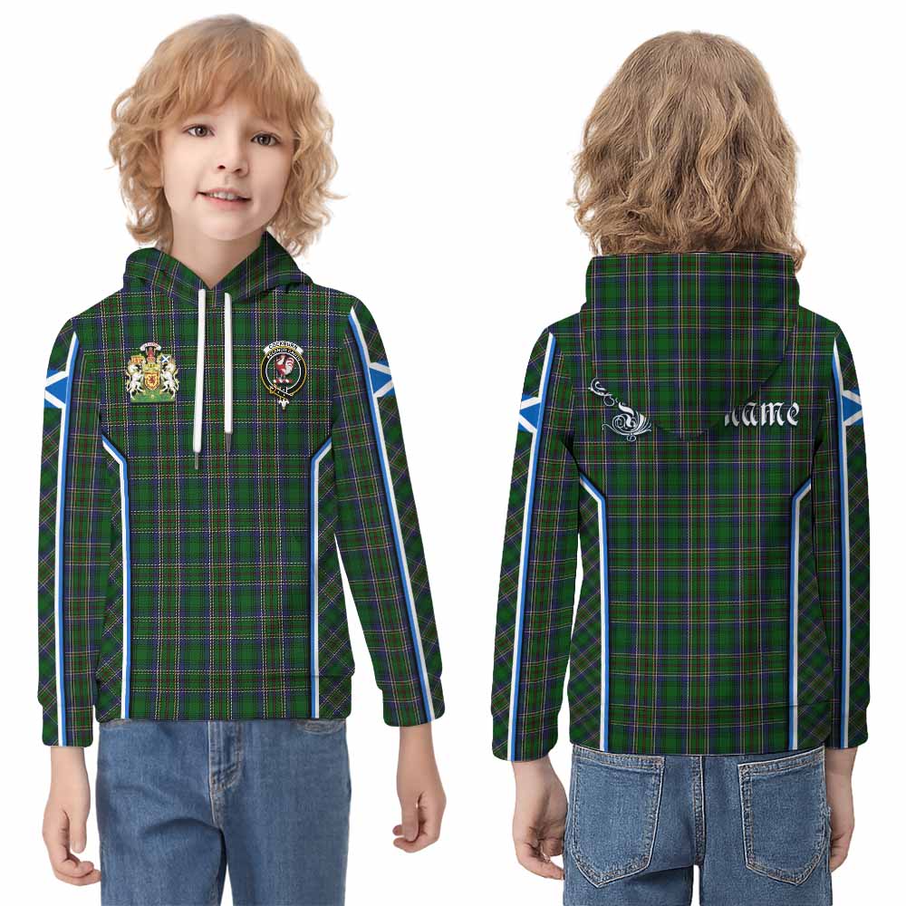 Cockburn Tartan Crest Kid Hoodie Scotland Coat of Arm Flag Style - Tartan Vibes Clothing