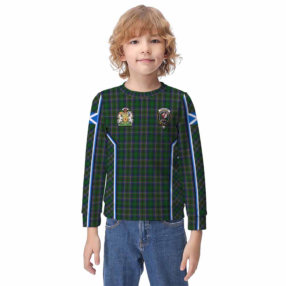 Cockburn Tartan Crest Kid Knitted Sweatshirt Scotland Coat of Arm Flag Style - Tartan Vibes Clothing