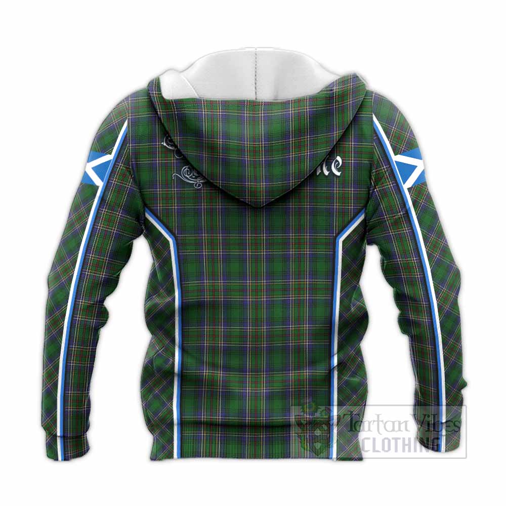 Cockburn Tartan Crest Knitted Hoodie Scotland Coat of Arm Flag Style - Tartan Vibes Clothing