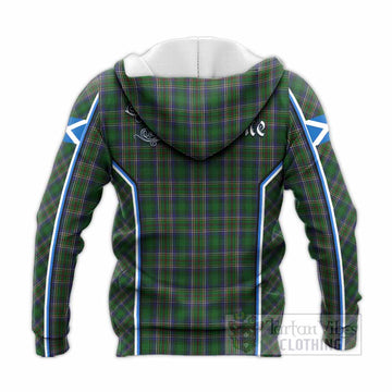 Cockburn Tartan Crest Knitted Hoodie Scotland Coat of Arm Flag Style