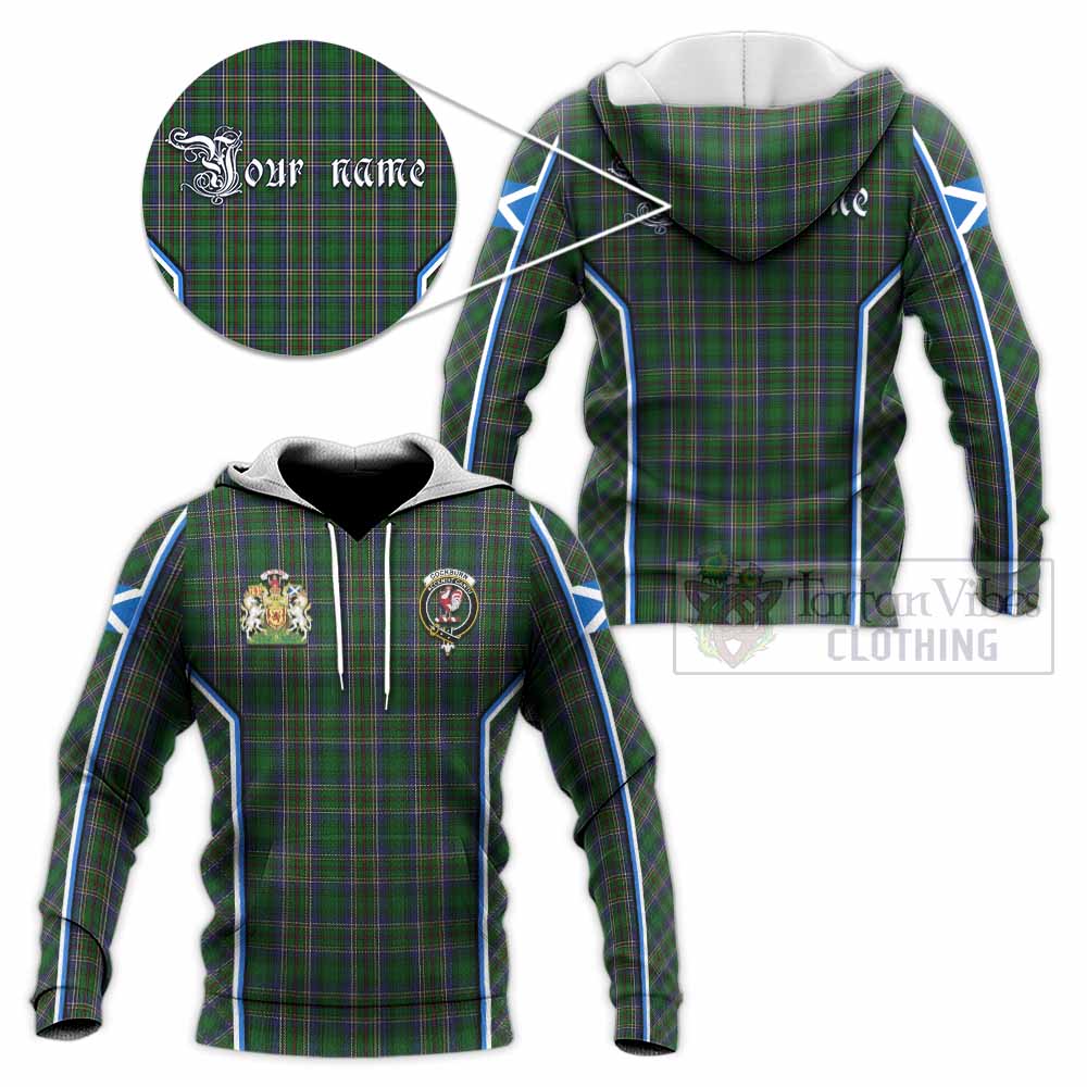 Cockburn Tartan Crest Knitted Hoodie Scotland Coat of Arm Flag Style - Tartan Vibes Clothing