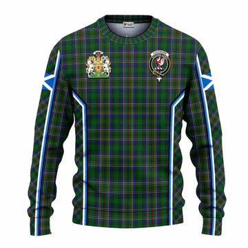 Cockburn Tartan Crest Knitted Sweater Scotland Coat of Arm Flag Style - Tartan Vibes Clothing