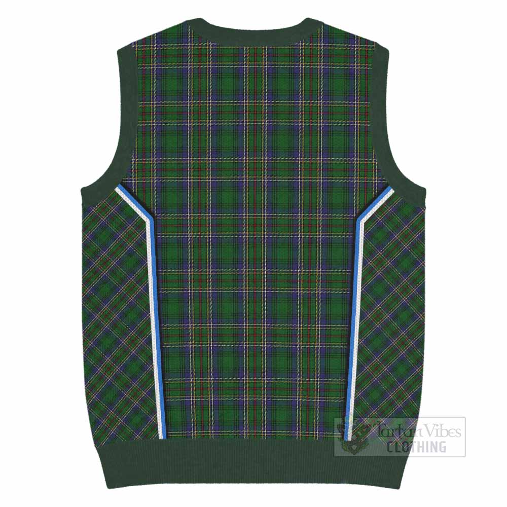 Cockburn Tartan Crest Knitted V-Neck Vest Scotland Coat of Arm Flag Style - Tartan Vibes Clothing