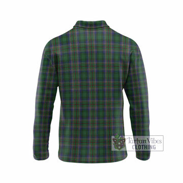 Cockburn Tartan Crest Long Sleeve Polo Shirt Ferocious Lion Style