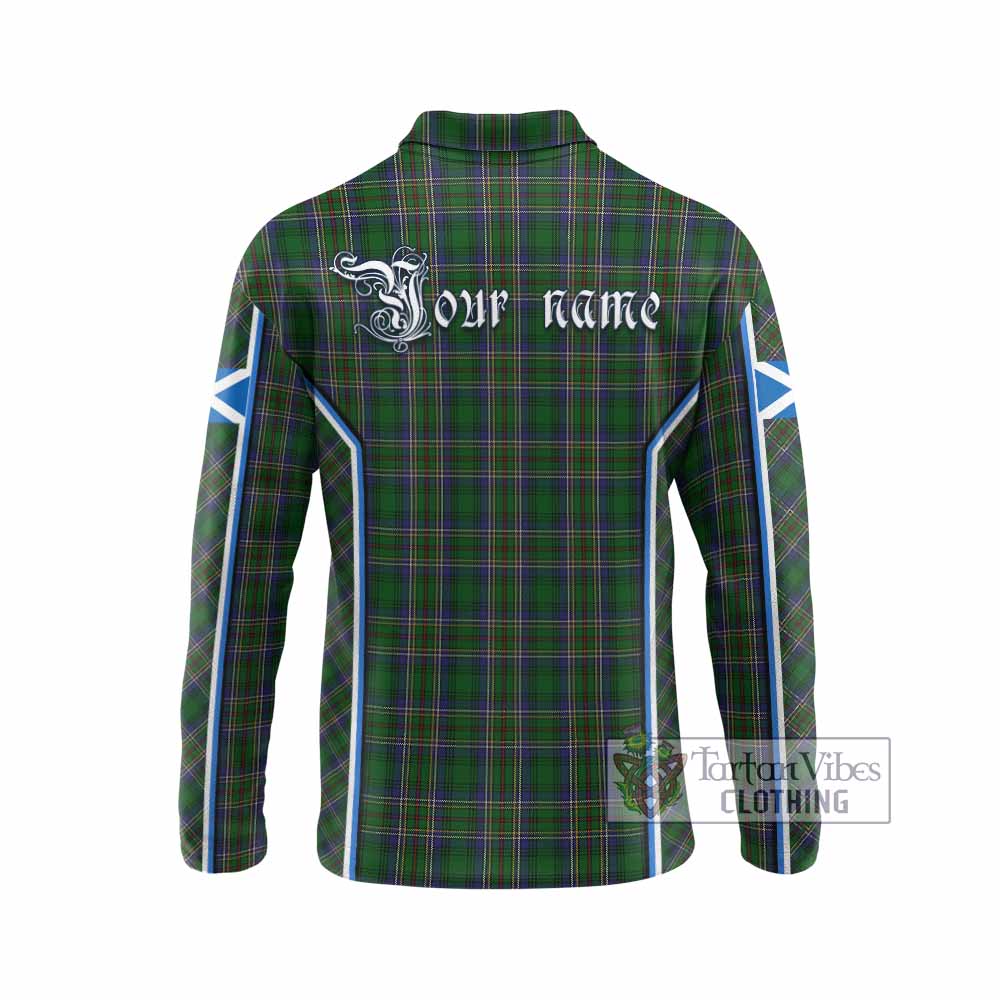 Cockburn Tartan Crest Long Sleeve Polo Shirt Scotland Coat of Arm Flag Style - Tartan Vibes Clothing