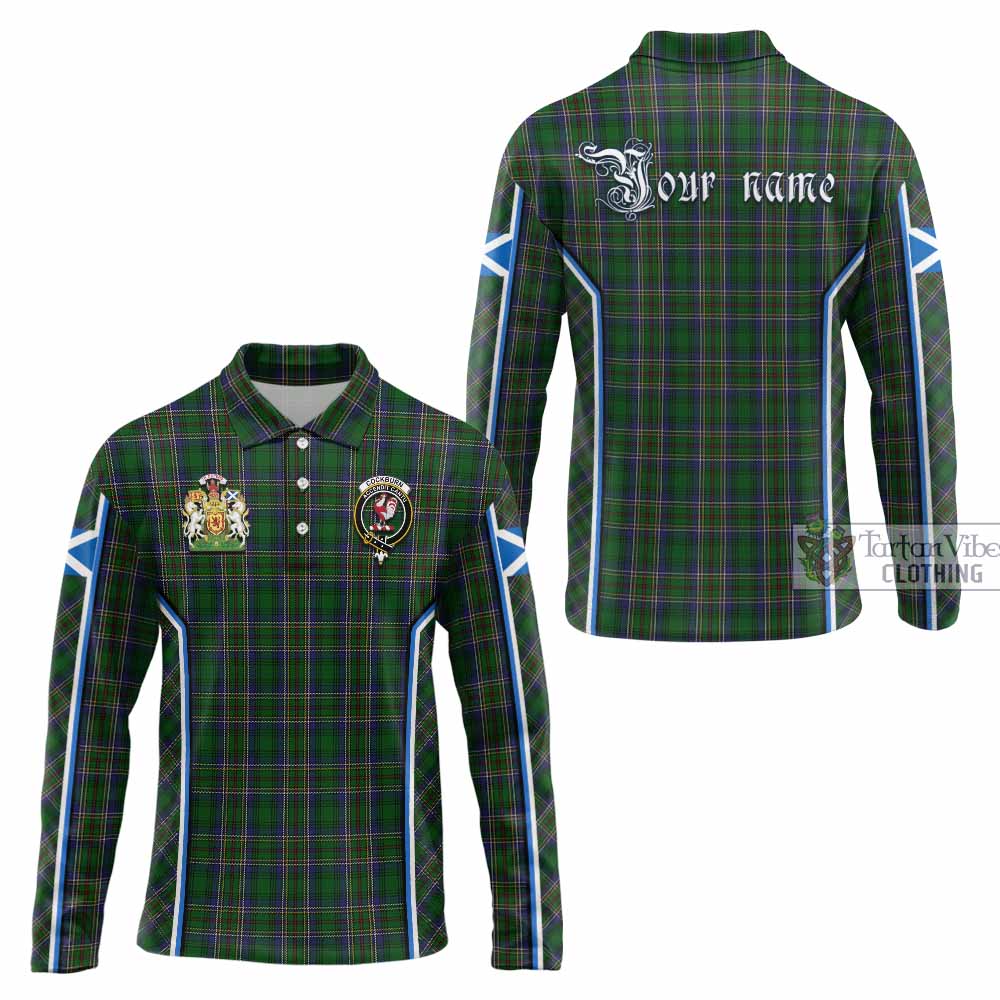 Cockburn Tartan Crest Long Sleeve Polo Shirt Scotland Coat of Arm Flag Style - Tartan Vibes Clothing