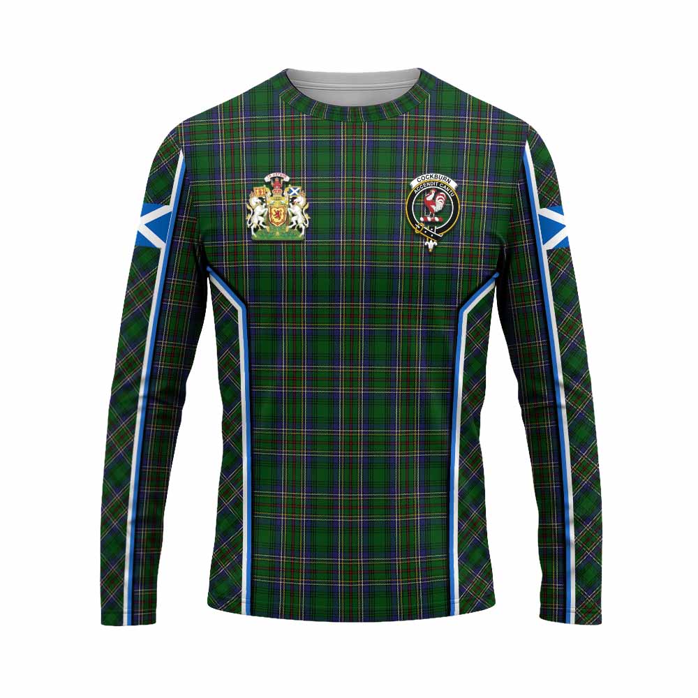 Cockburn Tartan Crest Long Sleeve T-Shirt Scotland Coat of Arm Flag Style - Tartan Vibes Clothing