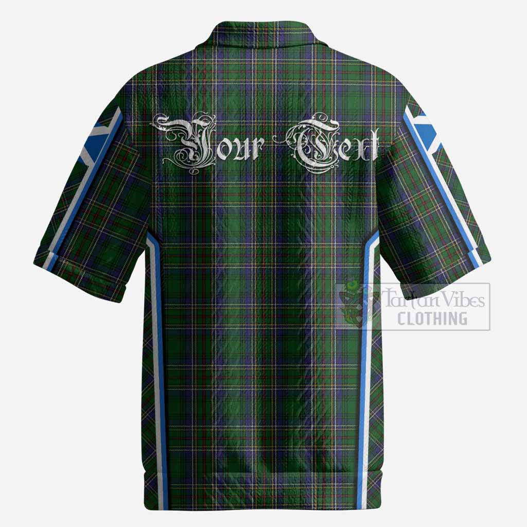 Cockburn Tartan Crest Men’s Polo Sweater Top Scotland Coat of Arm Flag Style