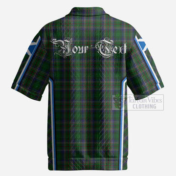 Cockburn Tartan Crest Men’s Polo Sweater Top Scotland Coat of Arm Flag Style