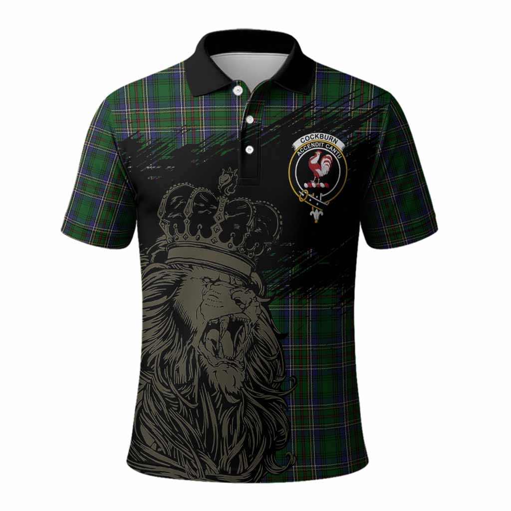 Cockburn Tartan Crest Polo Shirt Crowned Lion Heritage Style