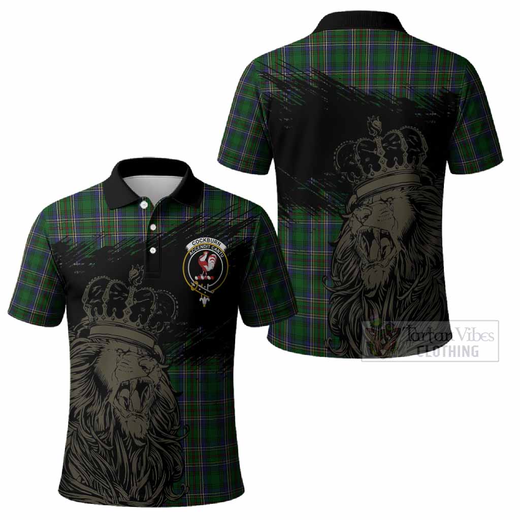 Cockburn Tartan Crest Polo Shirt Crowned Lion Heritage Style