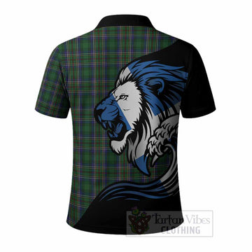 Cockburn Tartan Crest Polo Shirt Scottish Golden Lions Wave Flow