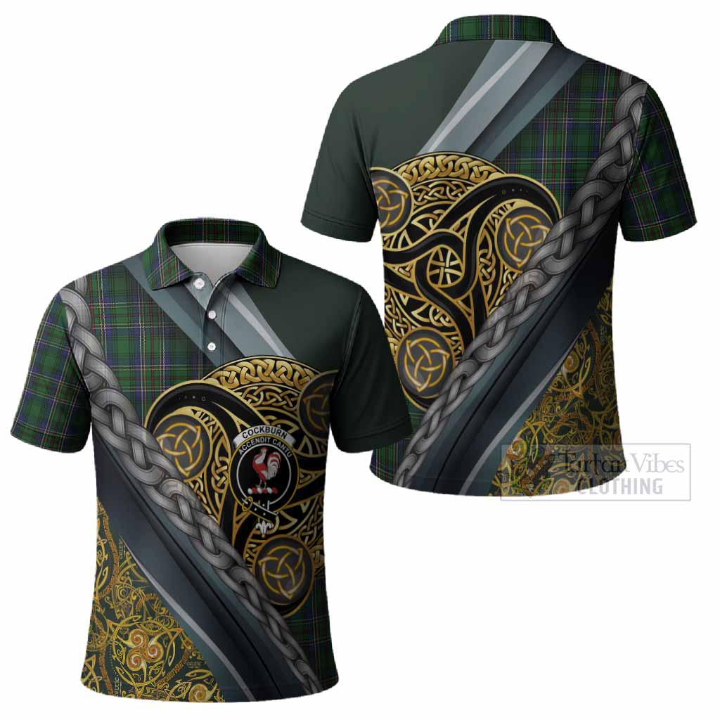 Cockburn Tartan Crest Polo Shirt Scottish Triskele Celtic