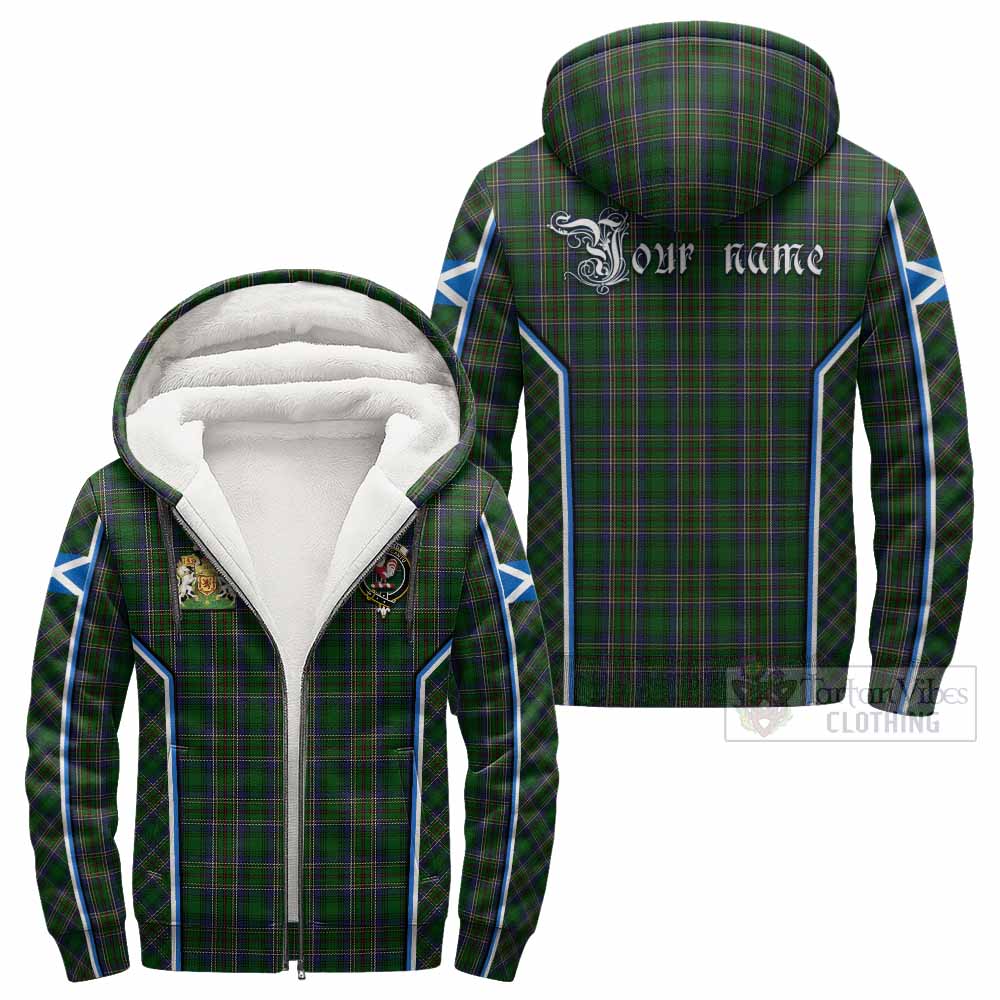 Cockburn Tartan Crest Sherpa Hoodie Scotland Coat of Arm Flag Style - Tartan Vibes Clothing
