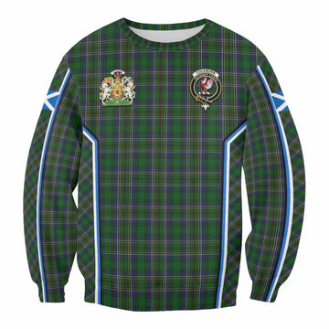 Cockburn Tartan Crest Sweatshirt Scotland Coat of Arm Flag Style