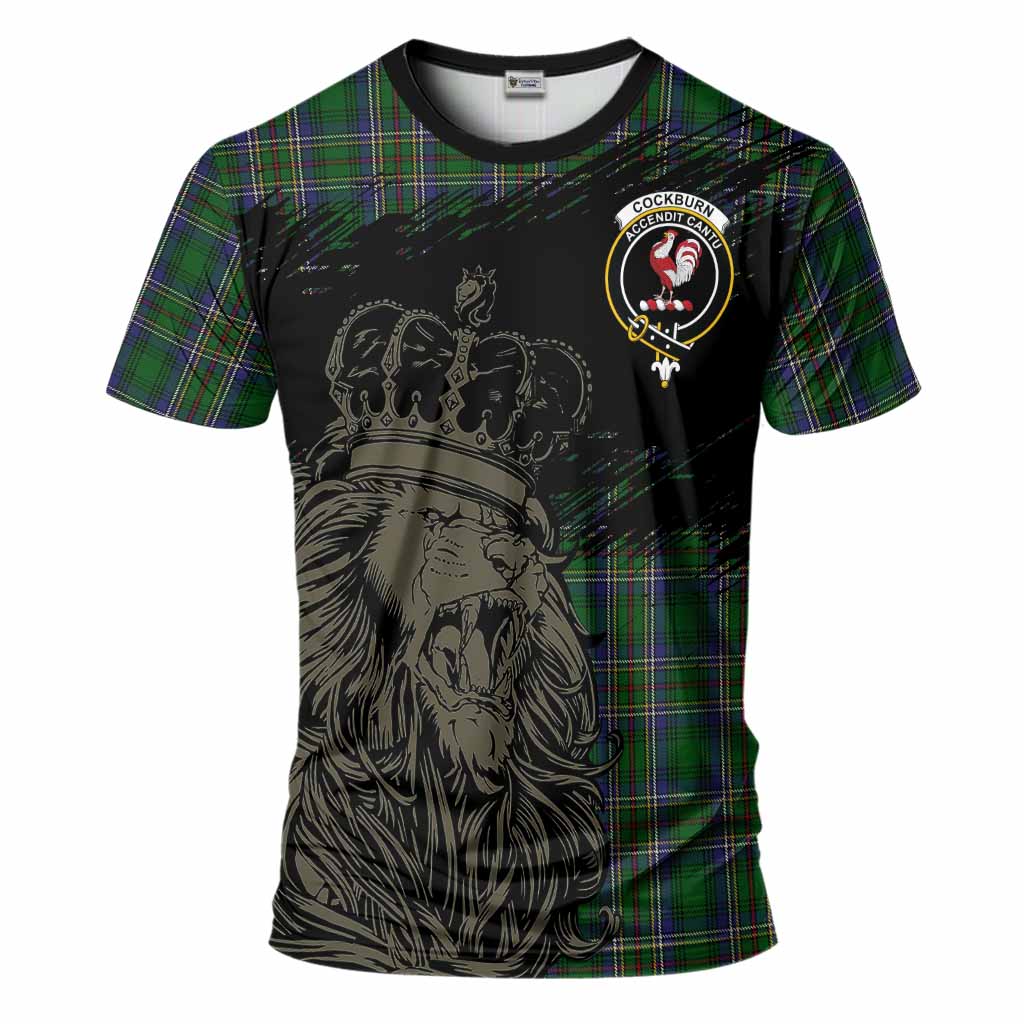 Cockburn Tartan Crest T-Shirt Crowned Lion Heritage Style