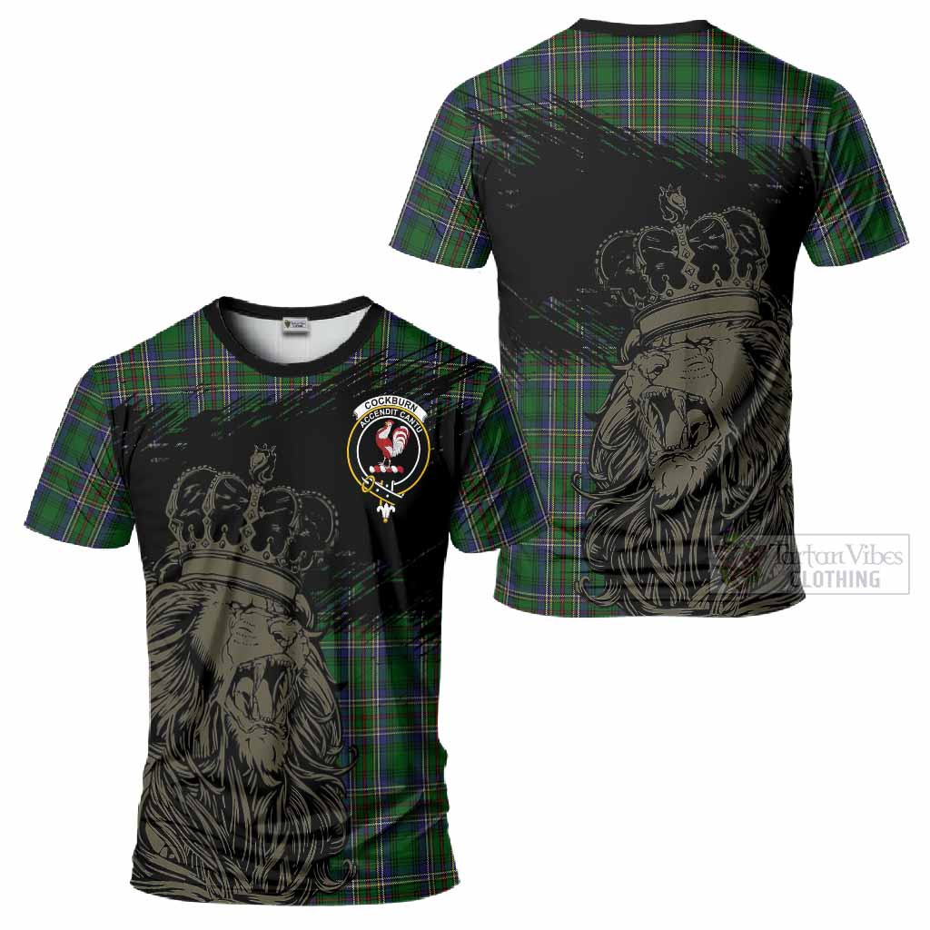 Cockburn Tartan Crest T-Shirt Crowned Lion Heritage Style