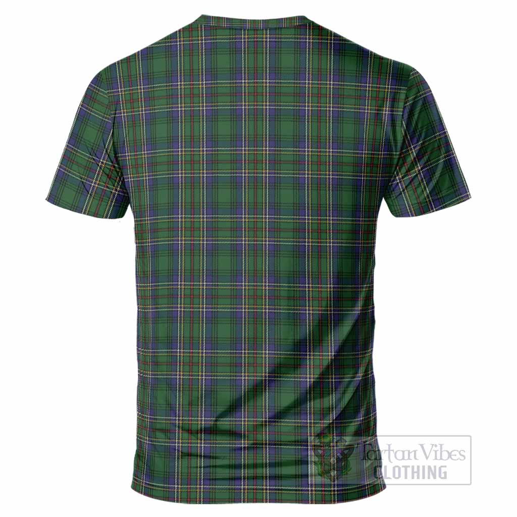 Cockburn Tartan Crest T-Shirt Ferocious Lion Style