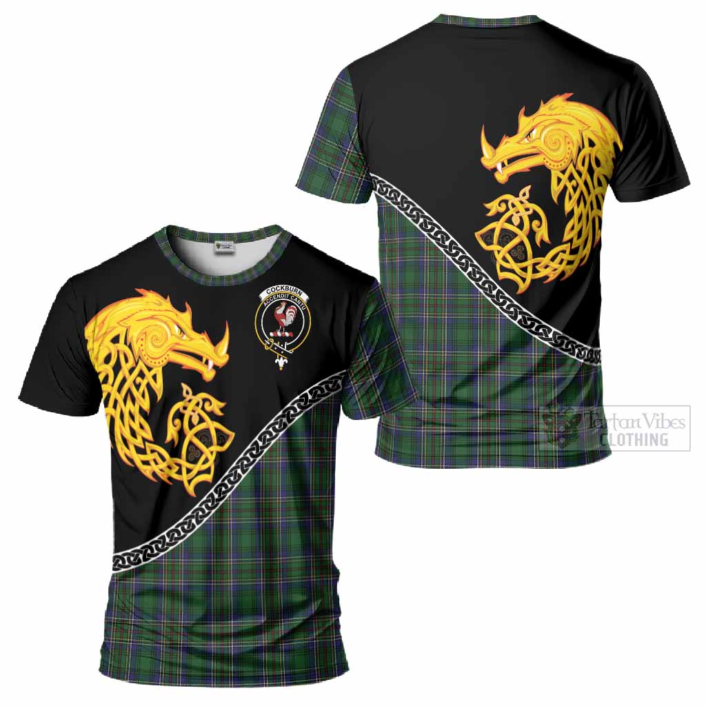 Cockburn Tartan Crest T-Shirt Legendary Dragon Knot Half Style