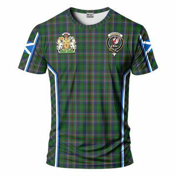 Cockburn Tartan Crest T-shirt Scotland Coat of Arm Flag Style - Tartan Vibes Clothing