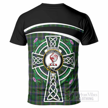 Cockburn Tartan Crest T-Shirt Scottish Thistle Celtic Cross Alba Gu Brath