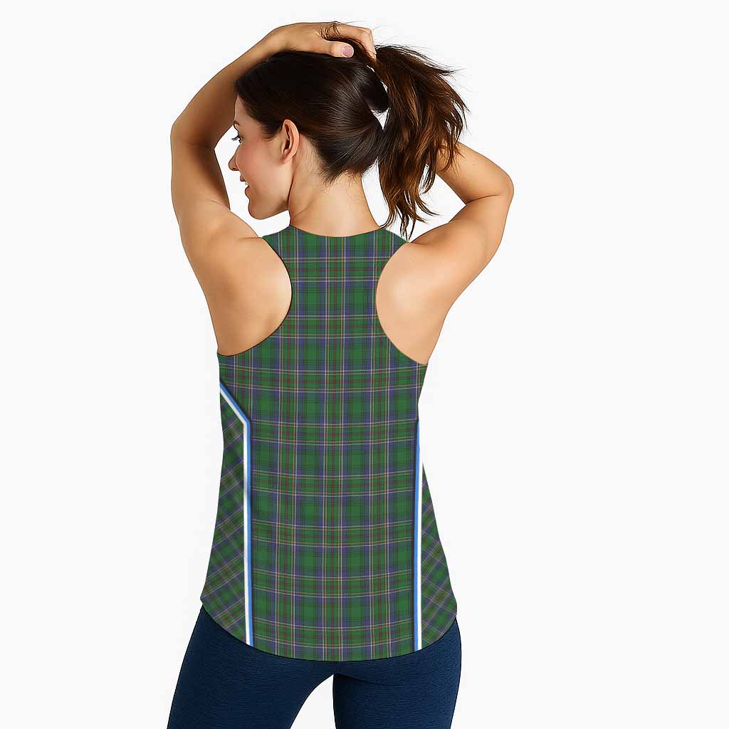 Cockburn Tartan Crest Women Racerback Tanks Scotland Coat of Arm Flag Style - Tartan Vibes Clothing