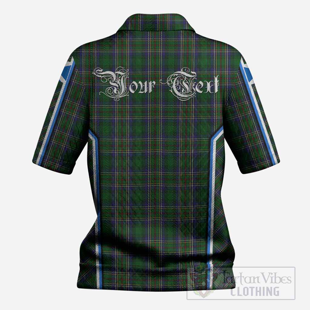 Cockburn Tartan Crest Women’s Polo Sweater Top Scotland Coat of Arm Flag Style