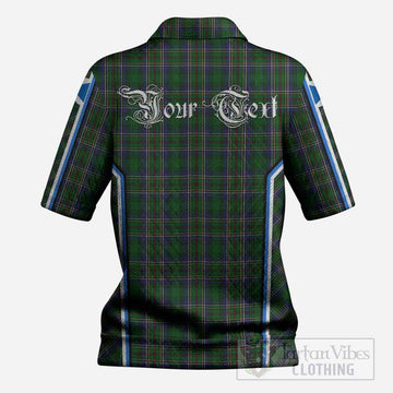 Cockburn Tartan Crest Women’s Polo Sweater Top Scotland Coat of Arm Flag Style