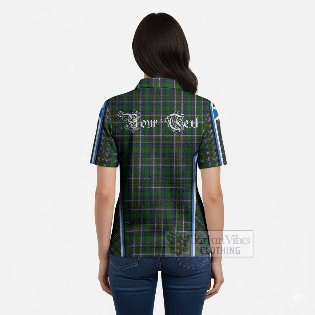 Cockburn Tartan Crest Women’s Polo Sweater Top Scotland Coat of Arm Flag Style