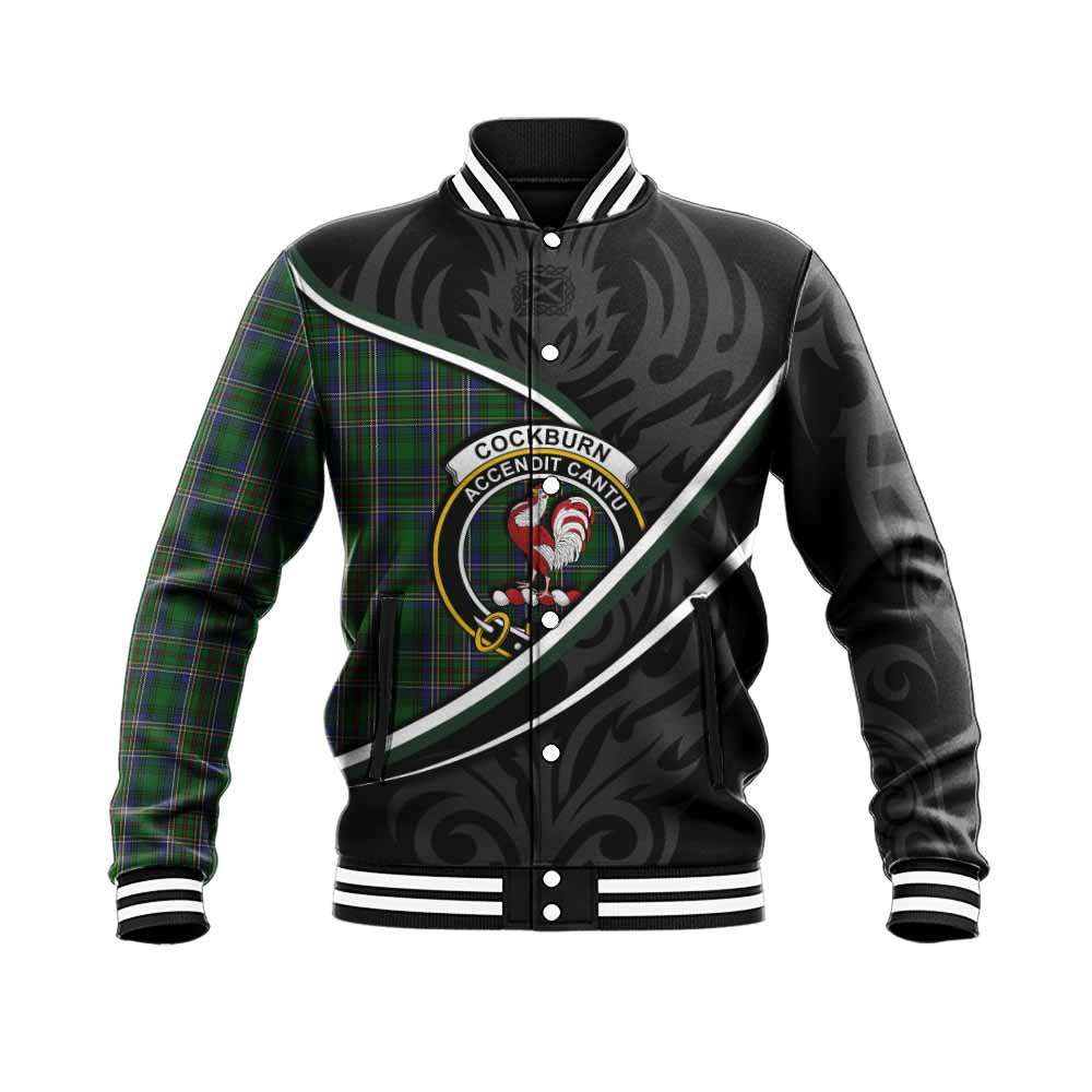 Cockburn Tartan Family Crest Baseball Jacket Celtic Scottish Thistle Floral - Tartan Vibes Clothing