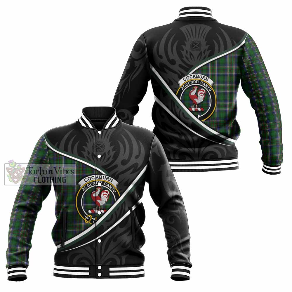 Cockburn Tartan Family Crest Baseball Jacket Celtic Scottish Thistle Floral - Tartan Vibes Clothing