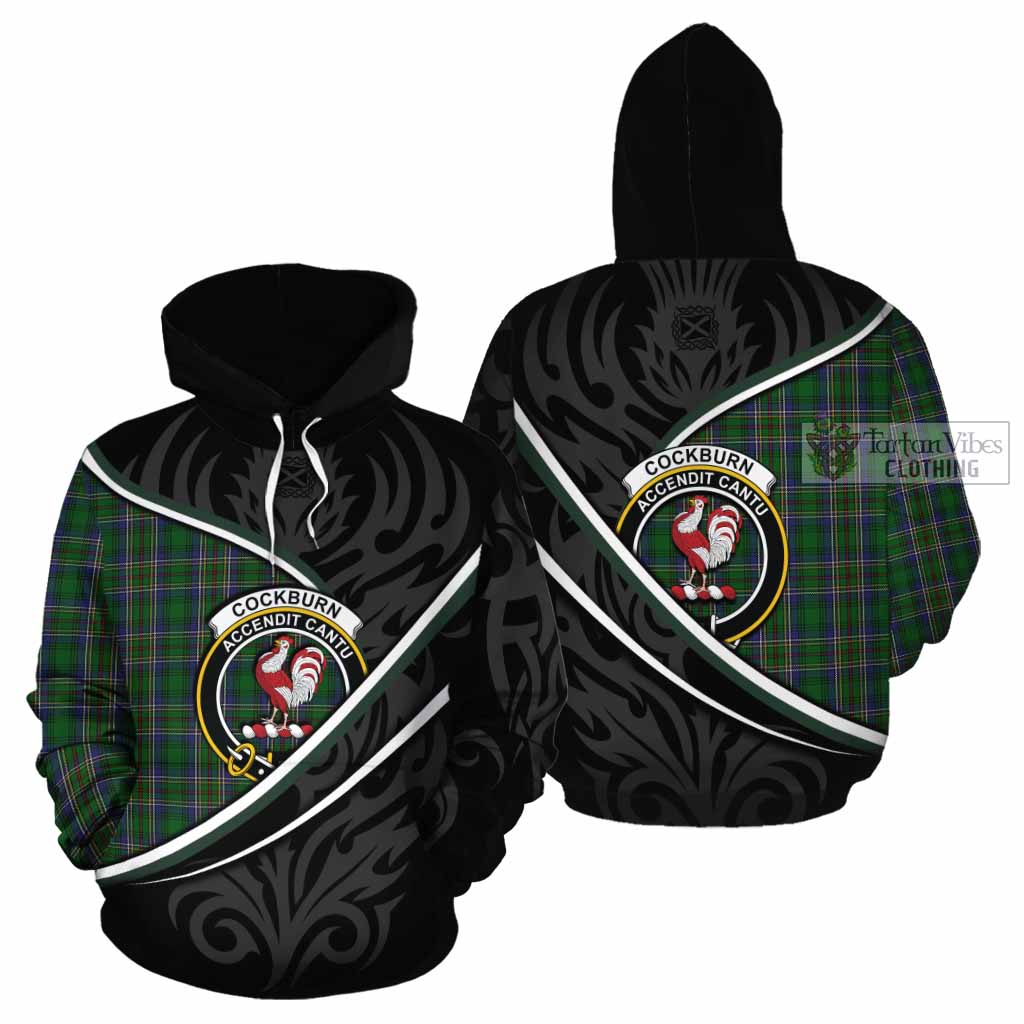 Cockburn Tartan Family Crest Cotton Hoodie Celtic Scottish Thistle Floral - Tartan Vibes Clothing