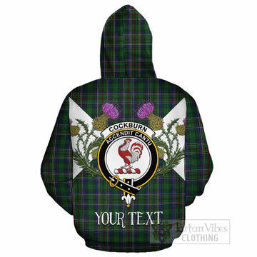 Cockburn Tartan Family Crest Cotton Hoodie Scottish Burns Night Thistle Floral