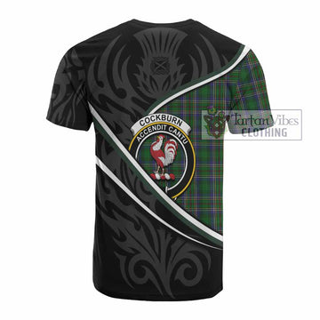 Cockburn Tartan Family Crest Cotton T-shirt Celtic Scottish Thistle Floral
